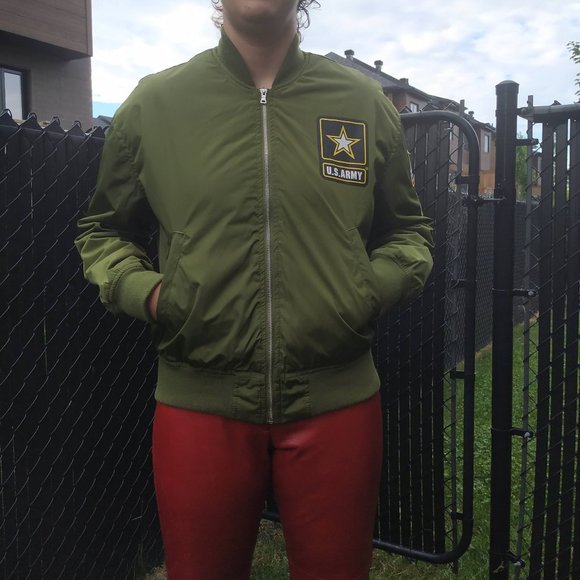 U.S. Army Other - US Army Marine Bomber Fall Jacket Patched Unisex Green